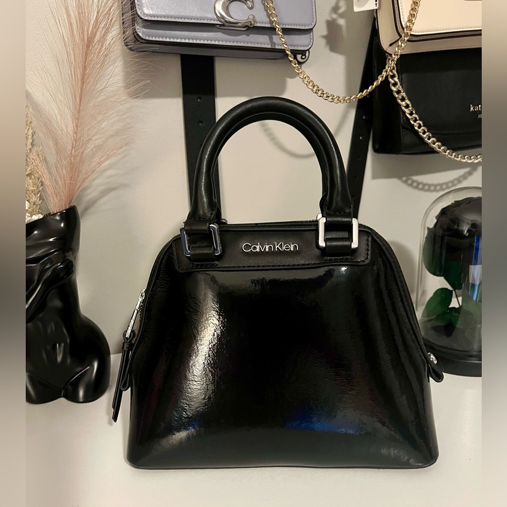 Calvin Klein Patent Mini Satchel Bag